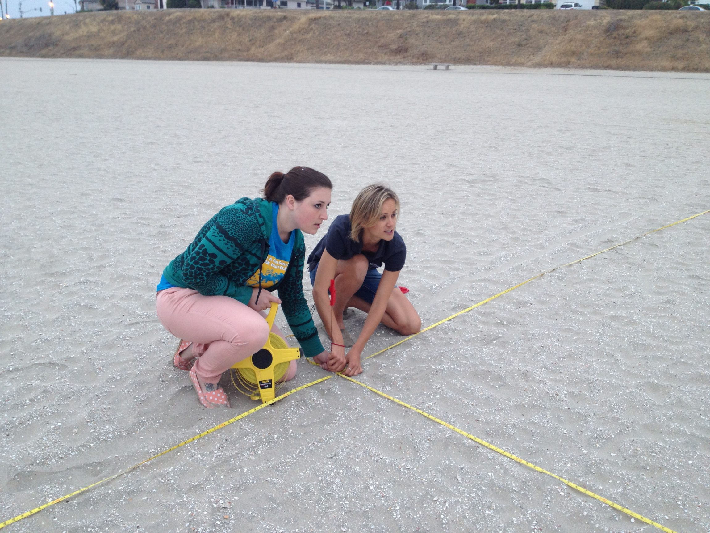 Here I am at Kids' Ocean Day, measuring out the grid for our aerial art. 