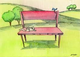 A milk bottle can be recycled into a park bench (cat not included)