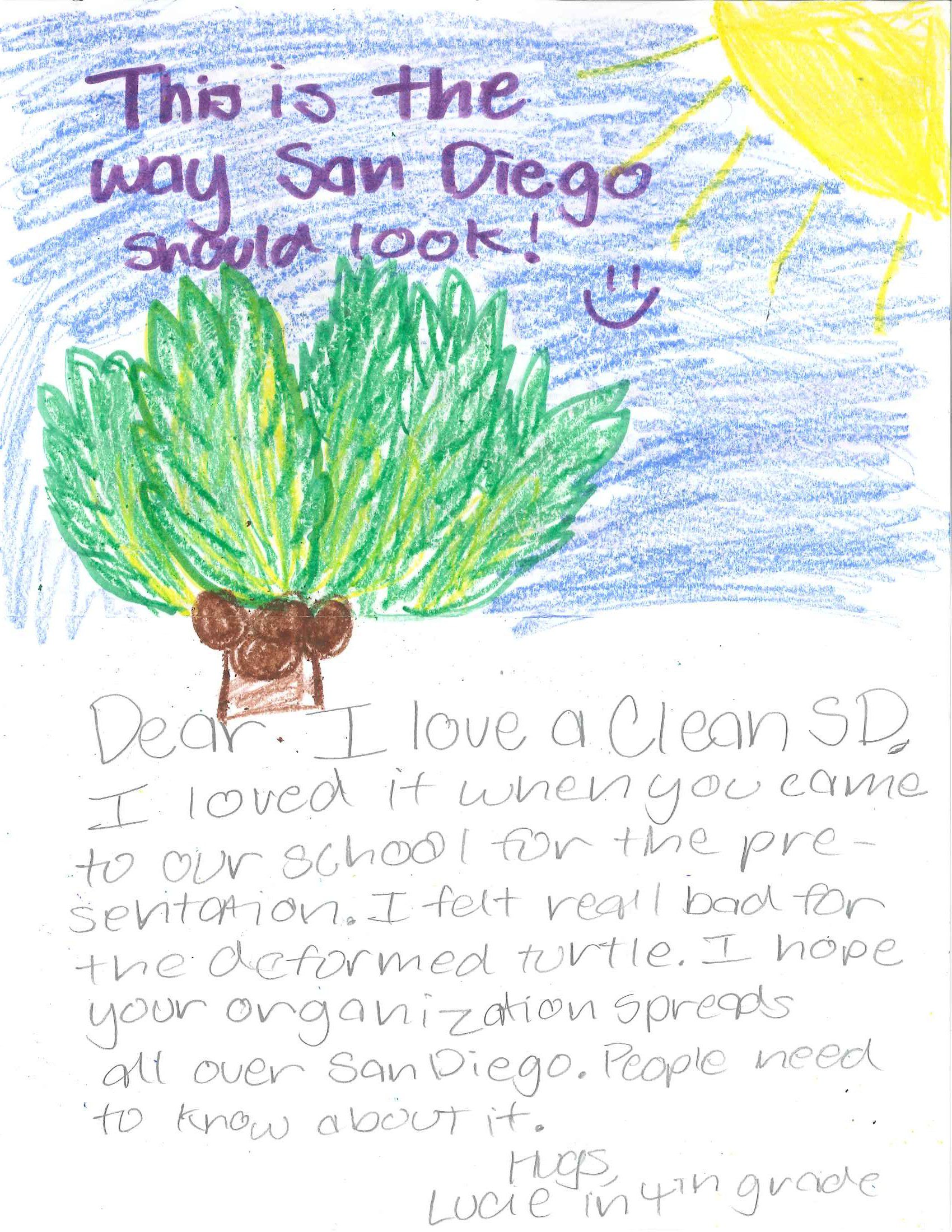 Letter from a student at Dingeman Elementary