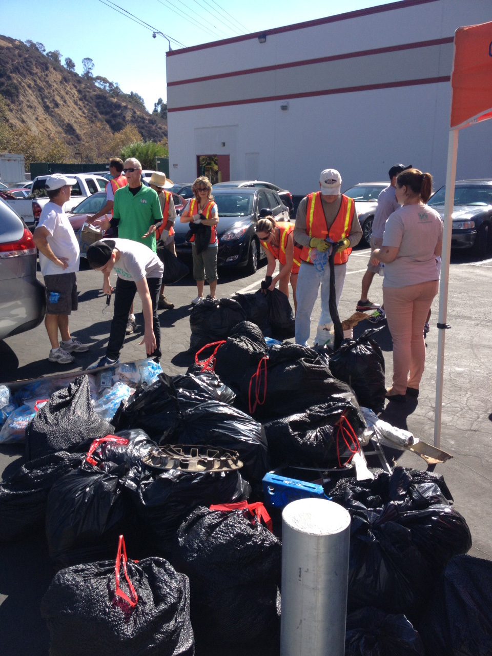 The results! Thanks to our 134 volunteers who cleaned up 750 pounds of trash and 158 pounds of recycling!