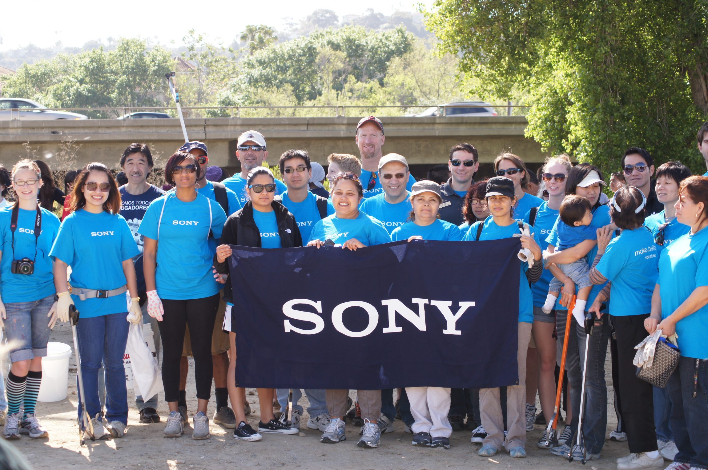 Sony employees volunteering for our Creek to Bay cleanup