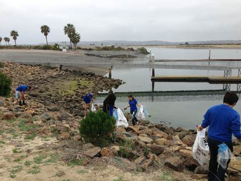 Best Buy employees out at an Adopt-A-Beach cleanup